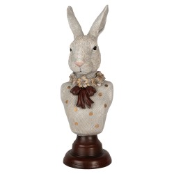 Clayre & Eef Dekorationsfigur Kaninchen 13x12x39 cm Grau Kunststoff