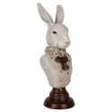 Clayre & Eef Decorative Figurine Rabbit 13x12x39 cm Grey Plastic