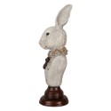 Clayre & Eef Decorative Figurine Rabbit 13x12x39 cm Grey Plastic