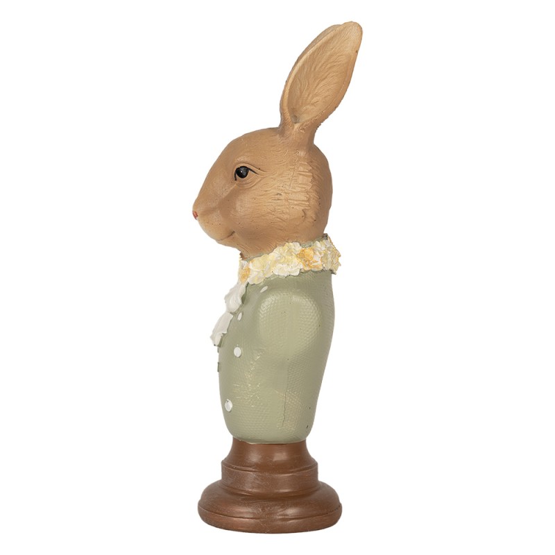 Clayre & Eef Figurine décorative Lapin 6x5x18 cm Marron Plastique