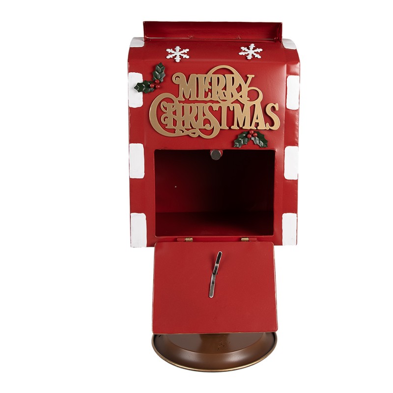 Clayre & Eef Décoration de Noël Boîte aux lettres 27x22x51 cm Rouge Métal