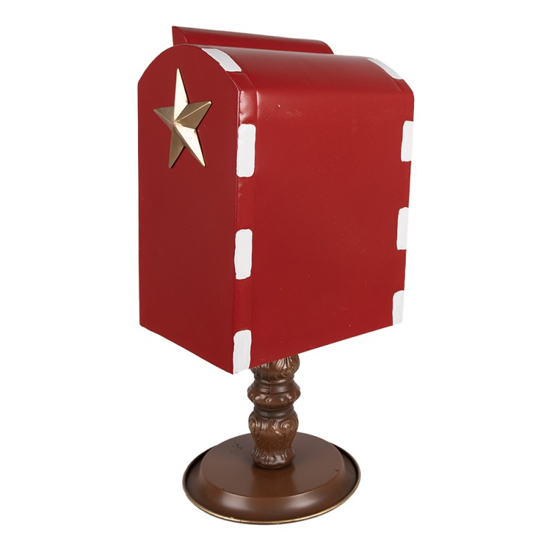 Clayre & Eef Décoration de Noël Boîte aux lettres 27x22x51 cm Rouge Métal