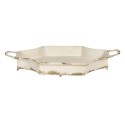 Clayre & Eef Décoration plateau set de 2 61 cm Blanc Fer Octogone