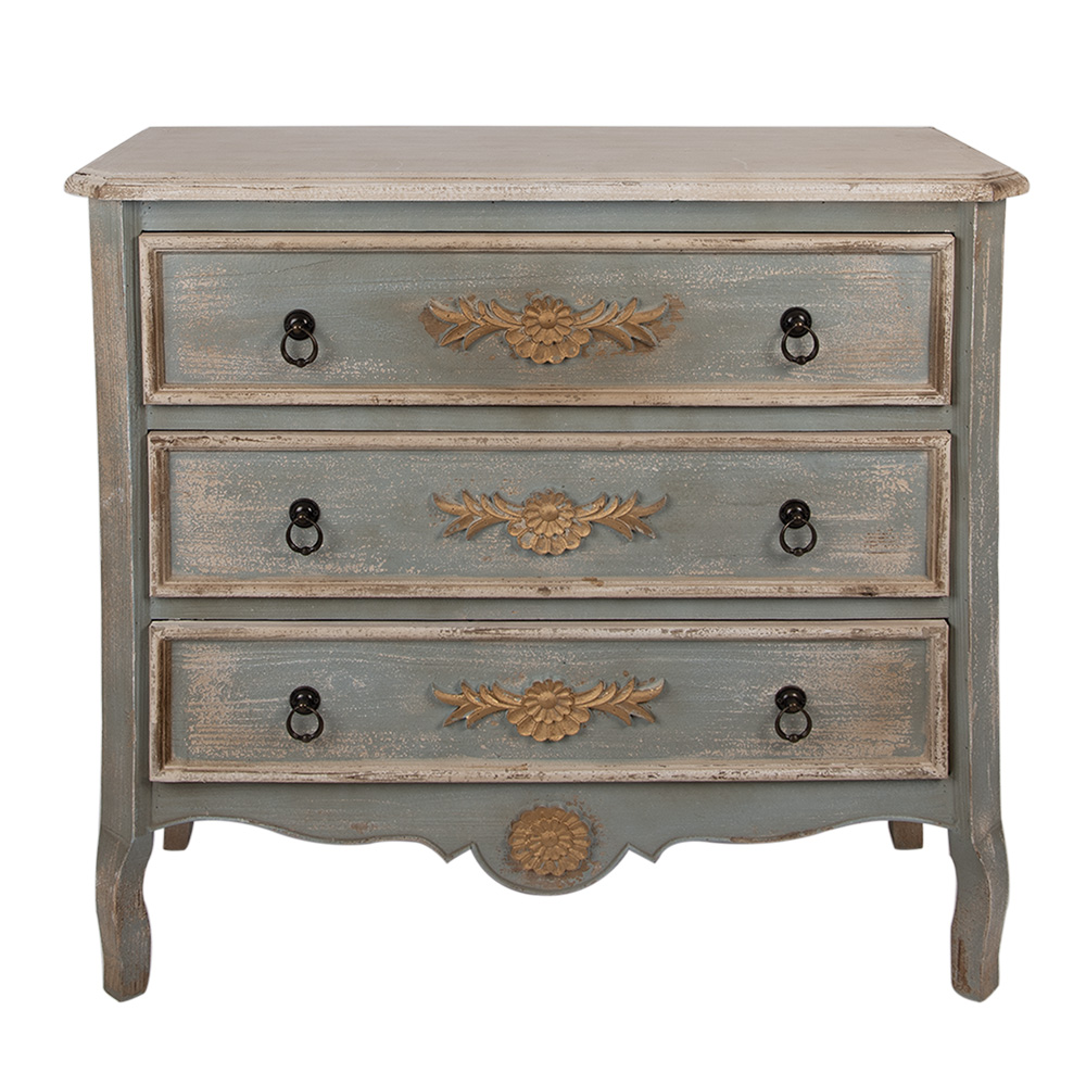 Clayre & Eef Dressoir 95x38x90 cm Groen Hout afbeelding 1