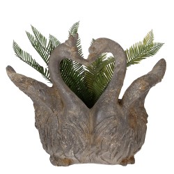 Clayre & Eef Bloempot Zwaan 49x27x37 cm Grijs Keramisch materiaal