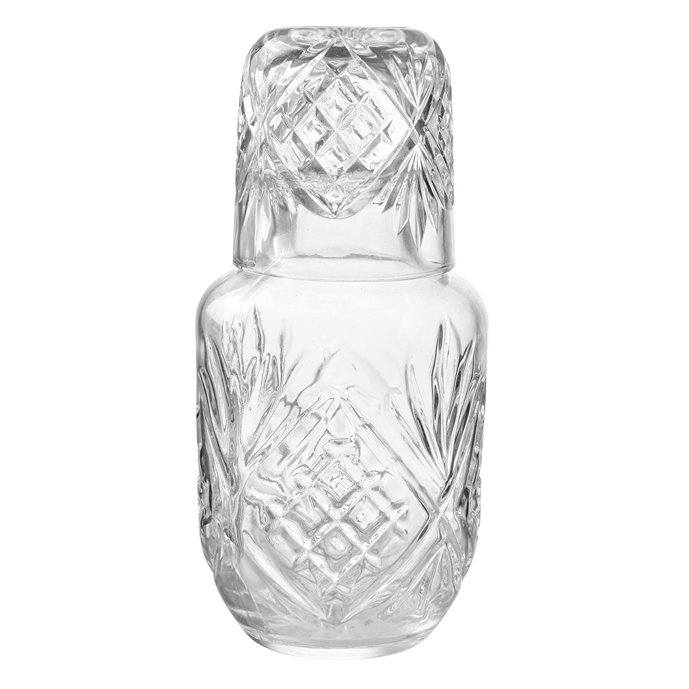 Clayre&Eef Karaf met Glas 550 ml Transparant Glas afbeelding