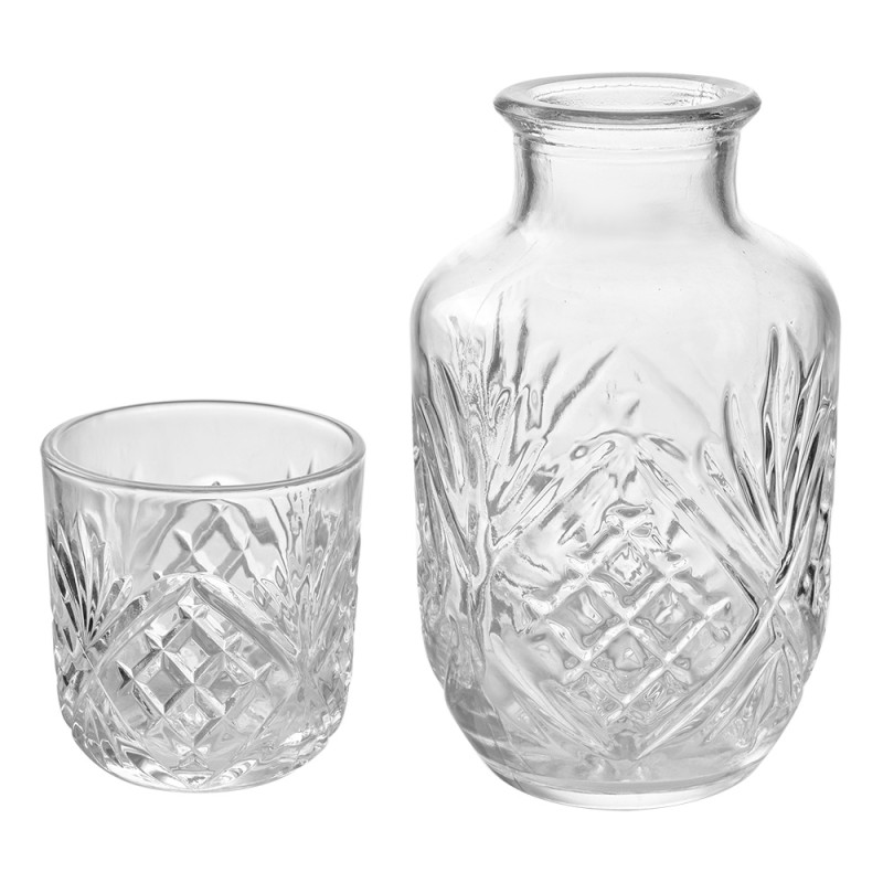 Clayre & Eef Karaf met Glas 550 ml Transparant Glas