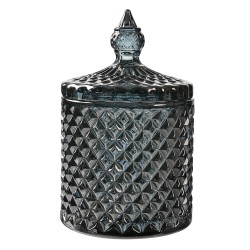 Clayre & Eef Barattolo di vetro Ø 9x14 cm Grigio Vetro