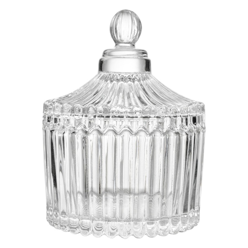 Clayre & Eef Storage Jar Ø 7x9 cm Transparent Glass