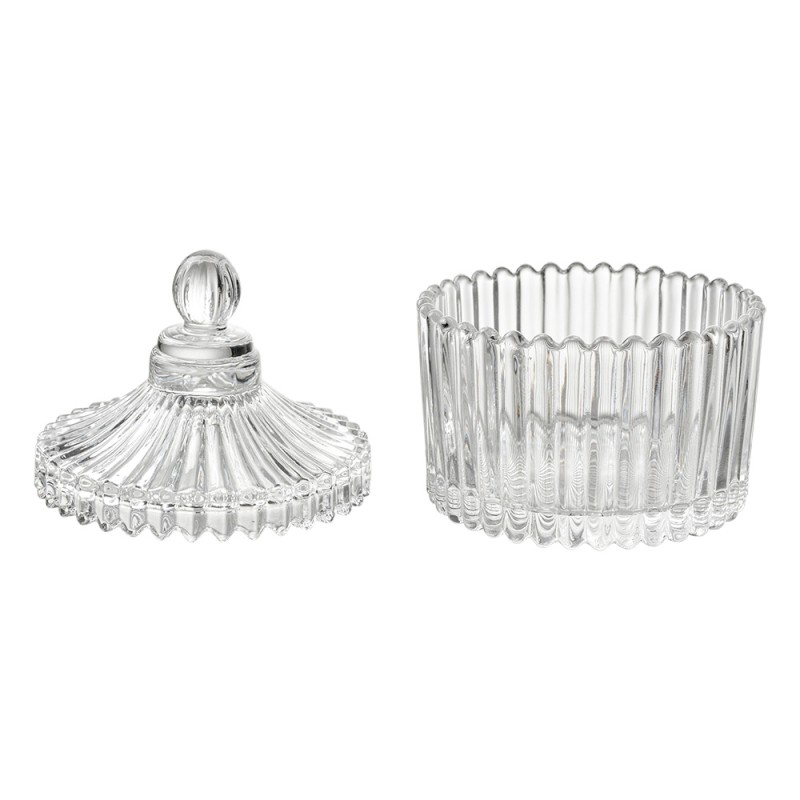 Clayre & Eef Storage Jar Ø 7x9 cm Transparent Glass