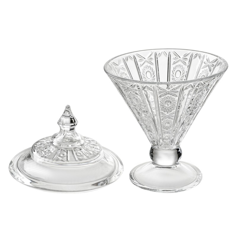 Clayre & Eef Pot en verre Ø 12x19 cm Transparent Verre