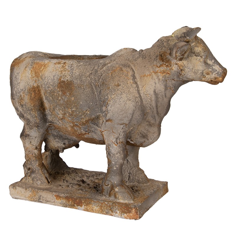 Clayre & Eef Fioriera Mucca 36x15x28 cm Grigio Materiale ceramico