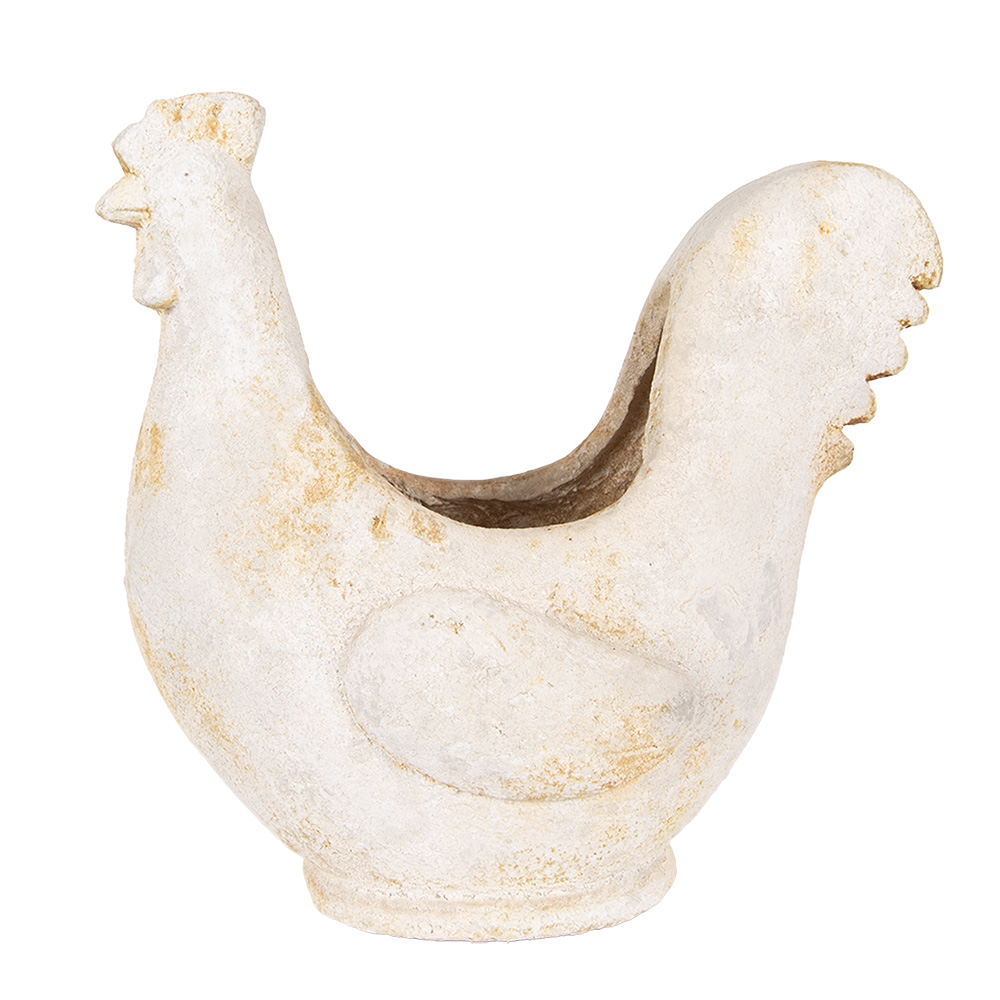 Clayre&Eef Bloempot Kip 36x18x35 cm Beige Keramisch materiaal afbeelding