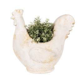 Clayre & Eef Bloempot Kip 36x18x35 cm Beige Keramisch materiaal
