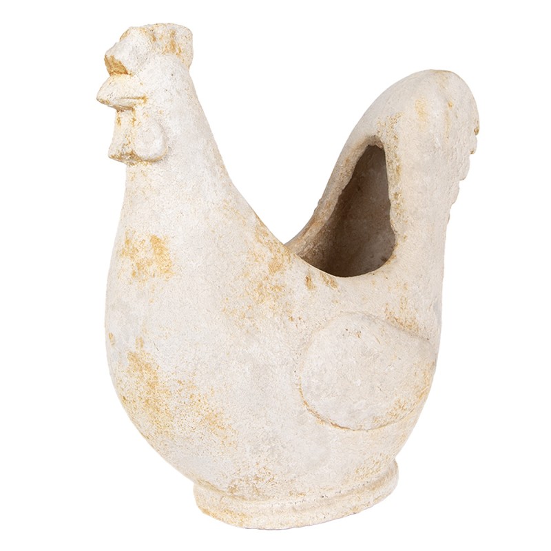 Clayre & Eef Fioriera Pollo 36x18x35 cm Beige Materiale ceramico