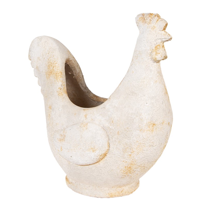 Clayre & Eef Fioriera Pollo 36x18x35 cm Beige Materiale ceramico