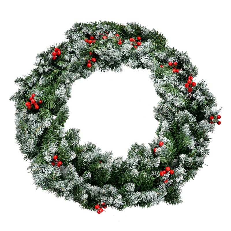 Clayre & Eef Christmas wreath Ø 75 cm Green Plastic