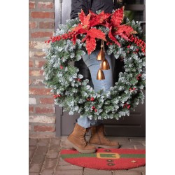 Clayre & Eef Corona di Natale Ø 75 cm Verde Plastica