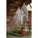 Clayre & Eef Weihnachtsdekoration Weihnachtsbaum 20x15x53 cm Grau Weiß Kunststoff