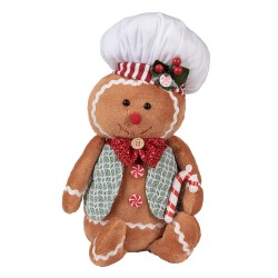 Clayre & Eef Christmas Decoration Gingerbread man 19x14x35 cm Brown Synthetic