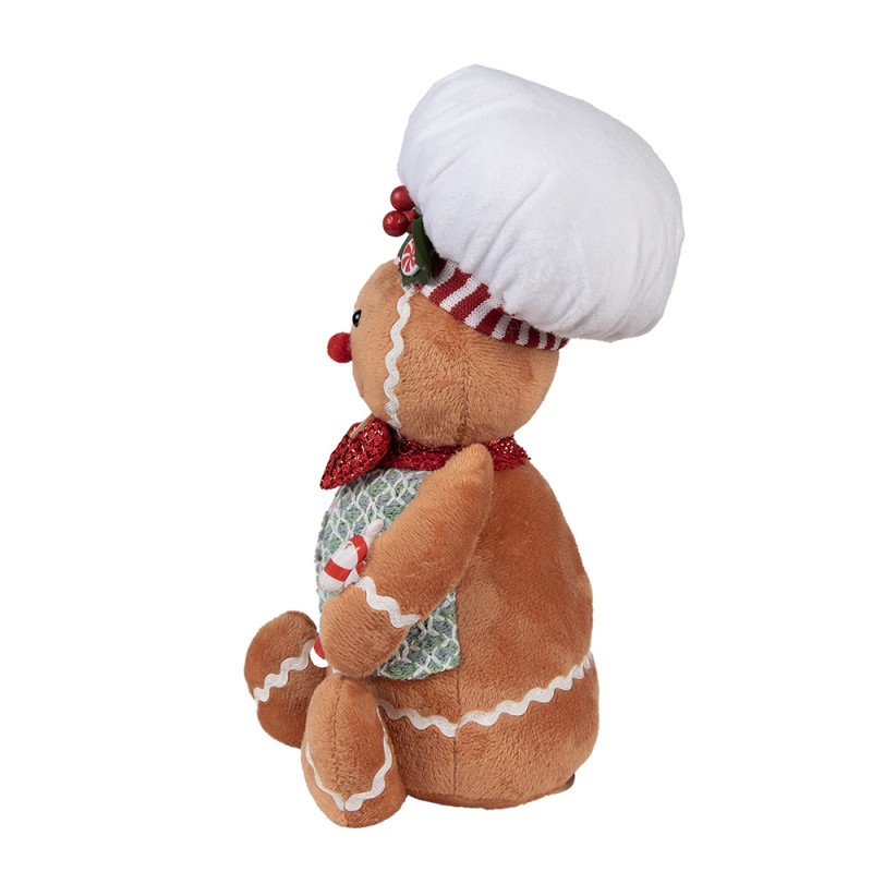 Clayre & Eef Decorazione di Natalizie Uomo di pan di zenzero 19x14x35 cm Marrone Sintetico