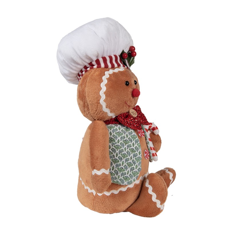Clayre & Eef Decorazione di Natalizie Uomo di pan di zenzero 19x14x35 cm Marrone Sintetico