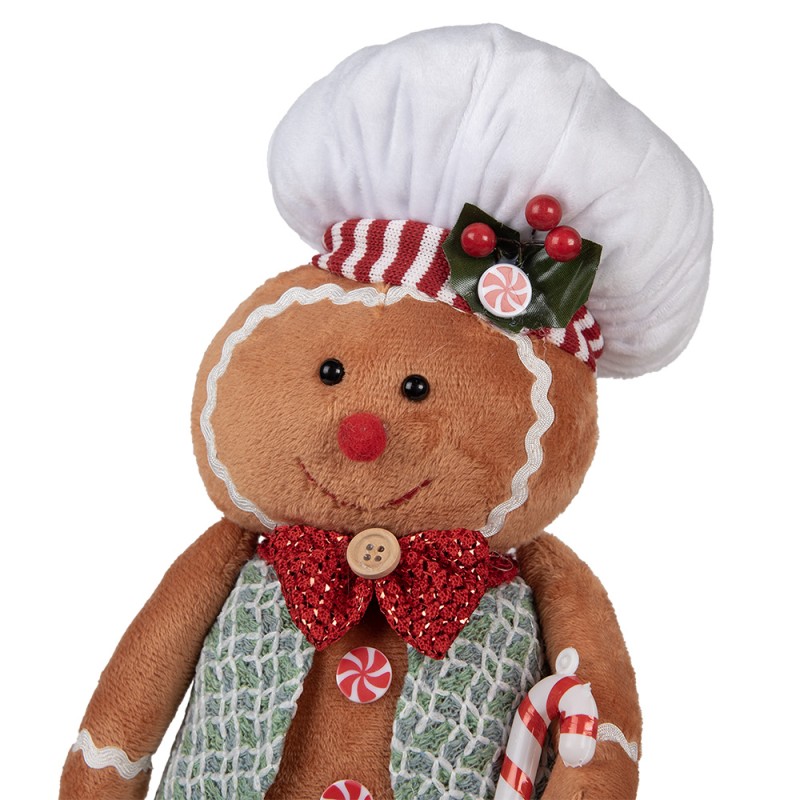 Clayre & Eef Decorazione di Natalizie Uomo di pan di zenzero 19x14x35 cm Marrone Sintetico