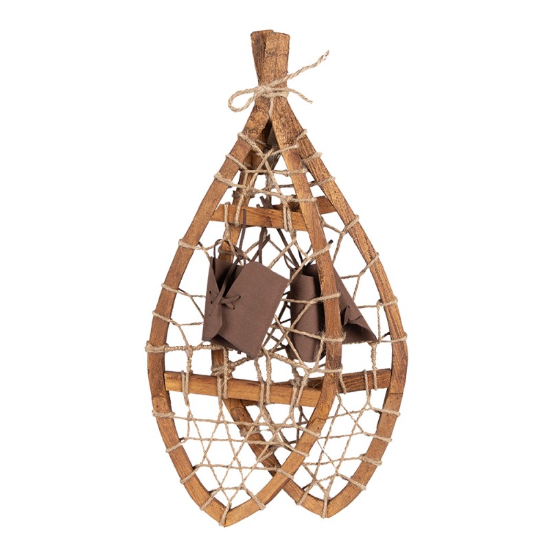 Clayre & Eef Decoration Snowshoes 55x22x5 cm Brown Wood