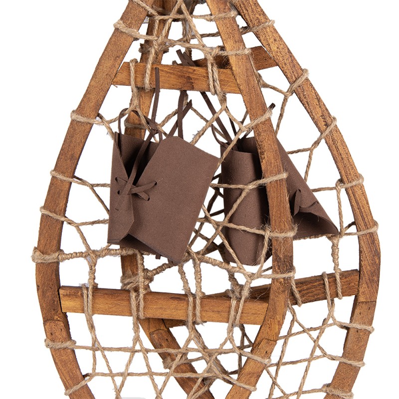 Clayre & Eef Decoration Snowshoes 55x22x5 cm Brown Wood