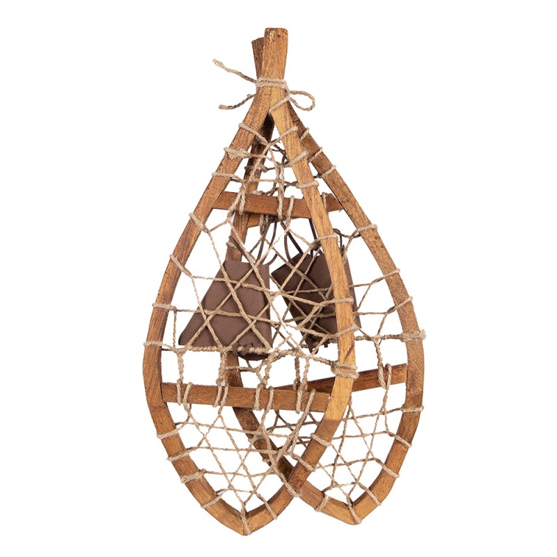 Clayre & Eef Decoration Snowshoes 55x22x5 cm Brown Wood