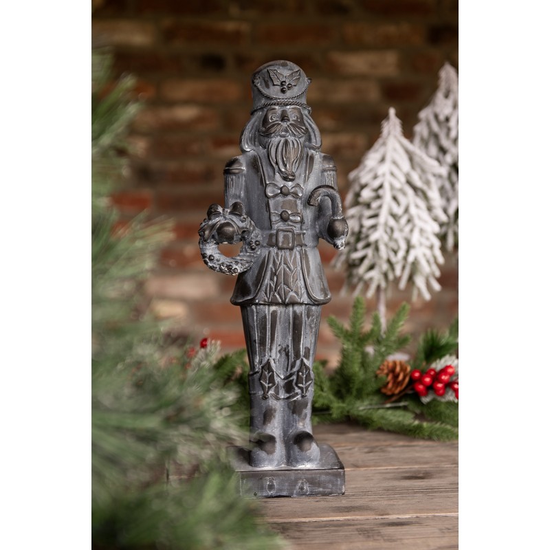 Clayre & Eef Figurine Casse-noisette 47 cm Gris Polyrésine
