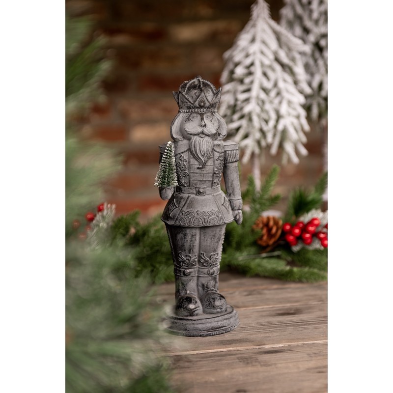 Clayre & Eef Beeld Notenkraker 32 cm Grijs Polyresin