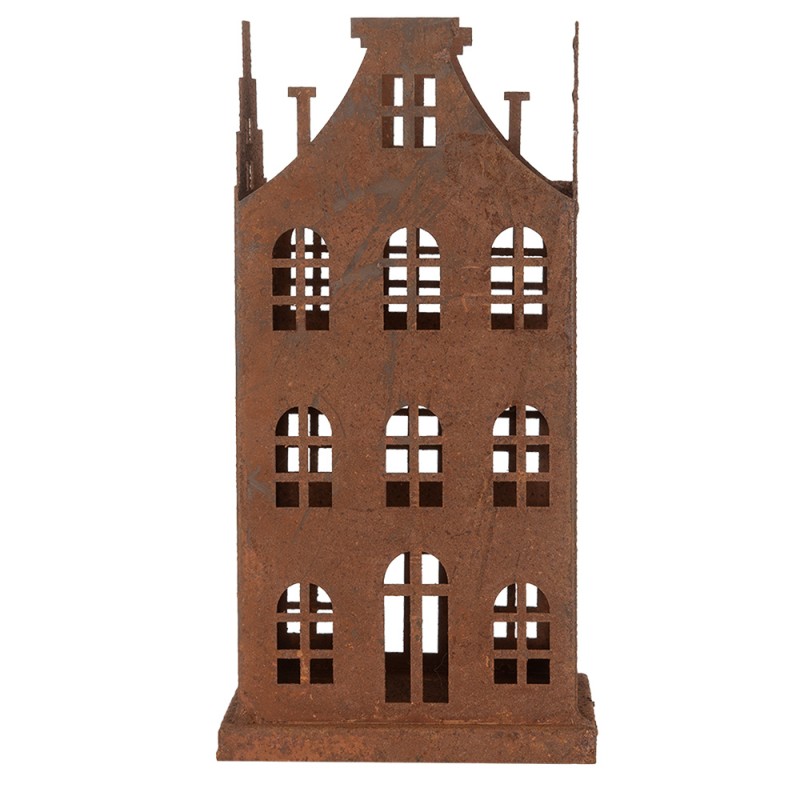 Clayre & Eef Decorative Figurine Set of 2 House 11x11x21 / 8x8x16 cm Brown Metal