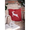 Clayre & Eef Federa per cuscino 44x44 cm Rosso Poliestere Cotone Quadrato Cervo