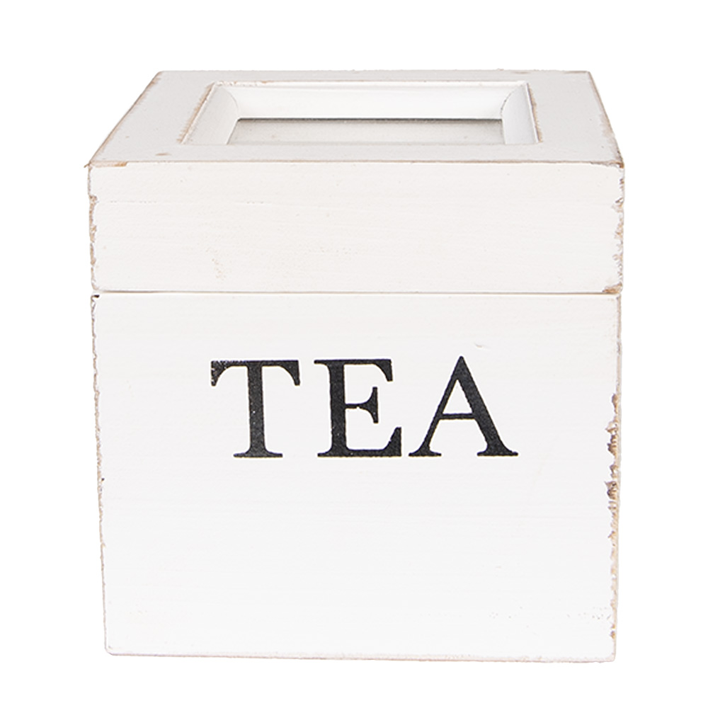 Clayre&Eef Theedoos 12x12x12 cm Wit Hout afbeelding