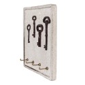 Clayre & Eef Key Rack 22x5x25 cm Beige Wood Metal