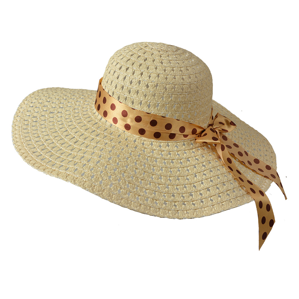 Clayre & Eef Hoed Beige Papierstro afbeelding