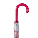 Clayre & Eef Erwachsenen-Regenschirm Ø 90 cm Transparant Kunststoff Flamingo