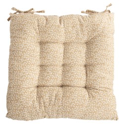 Clayre & Eef Stuhlkissen Schaumstoff 40x40x4 cm Beige Baumwolle
