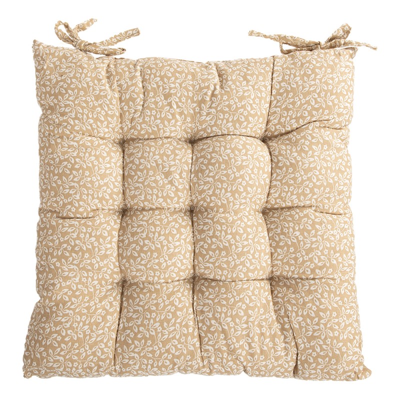 Clayre & Eef Stuhlkissen Schaumstoff 40x40x4 cm Beige Baumwolle