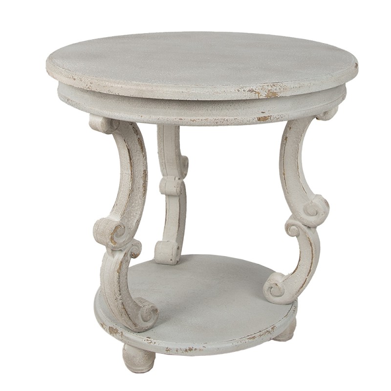 Clayre & Eef Table d'appoint Ø 66x64 cm Gris Bois Rond