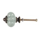 Clayre & Eef Door Knob Ø 3 cm Green Brown Ceramic