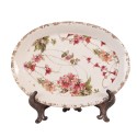 Clayre & Eef Sottopiatto  25x18x3 cm Beige Ceramica Fiori