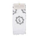 Clayre & Eef Serviette invité 40x66 cm Blanc Coton Chat