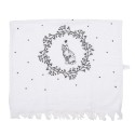 Clayre & Eef Asciugamano per ospiti 40x66 cm Bianco Cotone Gatto