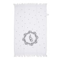 Clayre & Eef Asciugamano per ospiti 40x66 cm Bianco Cotone Gatto