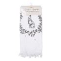 Clayre & Eef Asciugamano per ospiti 40x66 cm Bianco Cotone Gatto