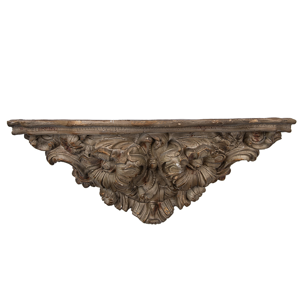 Clayre&Eef Wandplank 73x21x29 cm Bruin Grijs Keramisch materiaal afbeelding