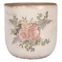 Clayre & Eef Blumentopf Ø 20x19 cm Beige Keramik Blumen