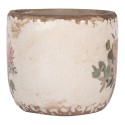 Clayre & Eef Blumentopf Ø 8x7 cm Beige Keramik Blumen